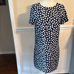 *J. Crew Navy and White Polka Dot Dress (sz 4)